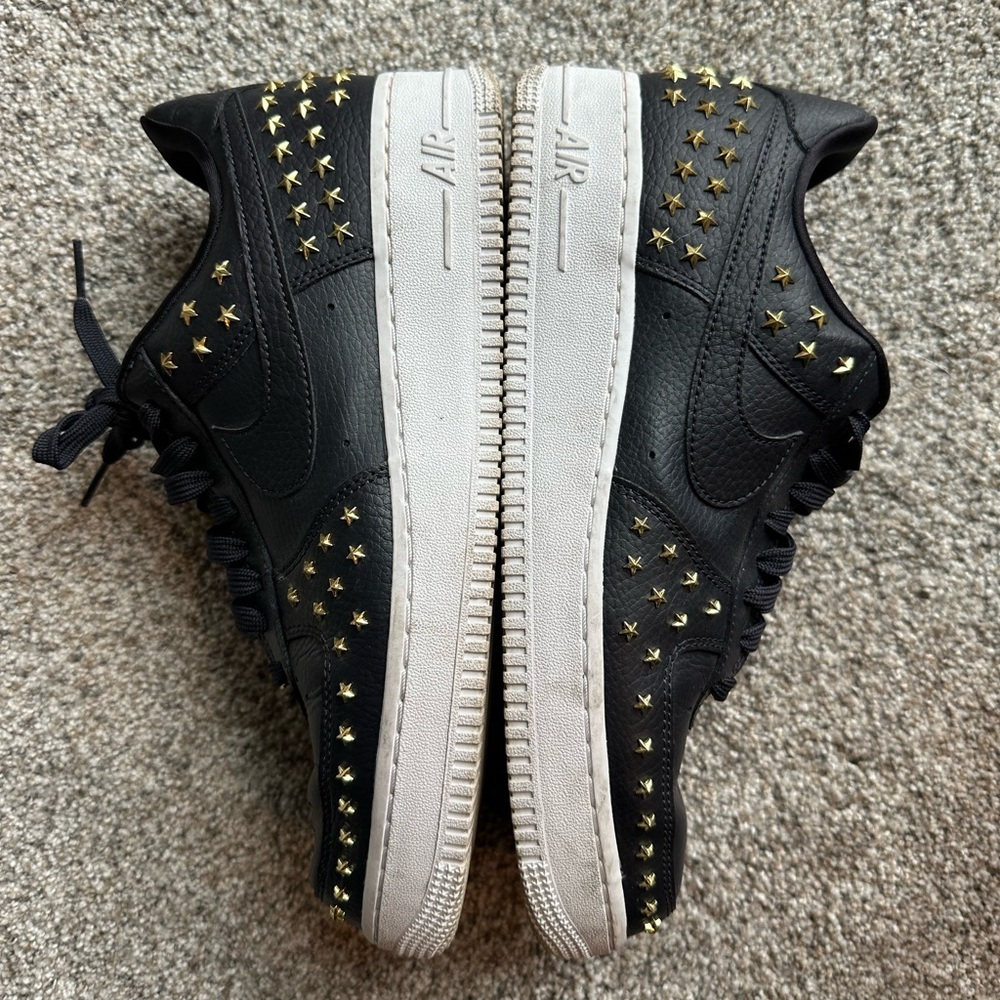 Nike AF1 Navy Sneakers with Gold Star Details